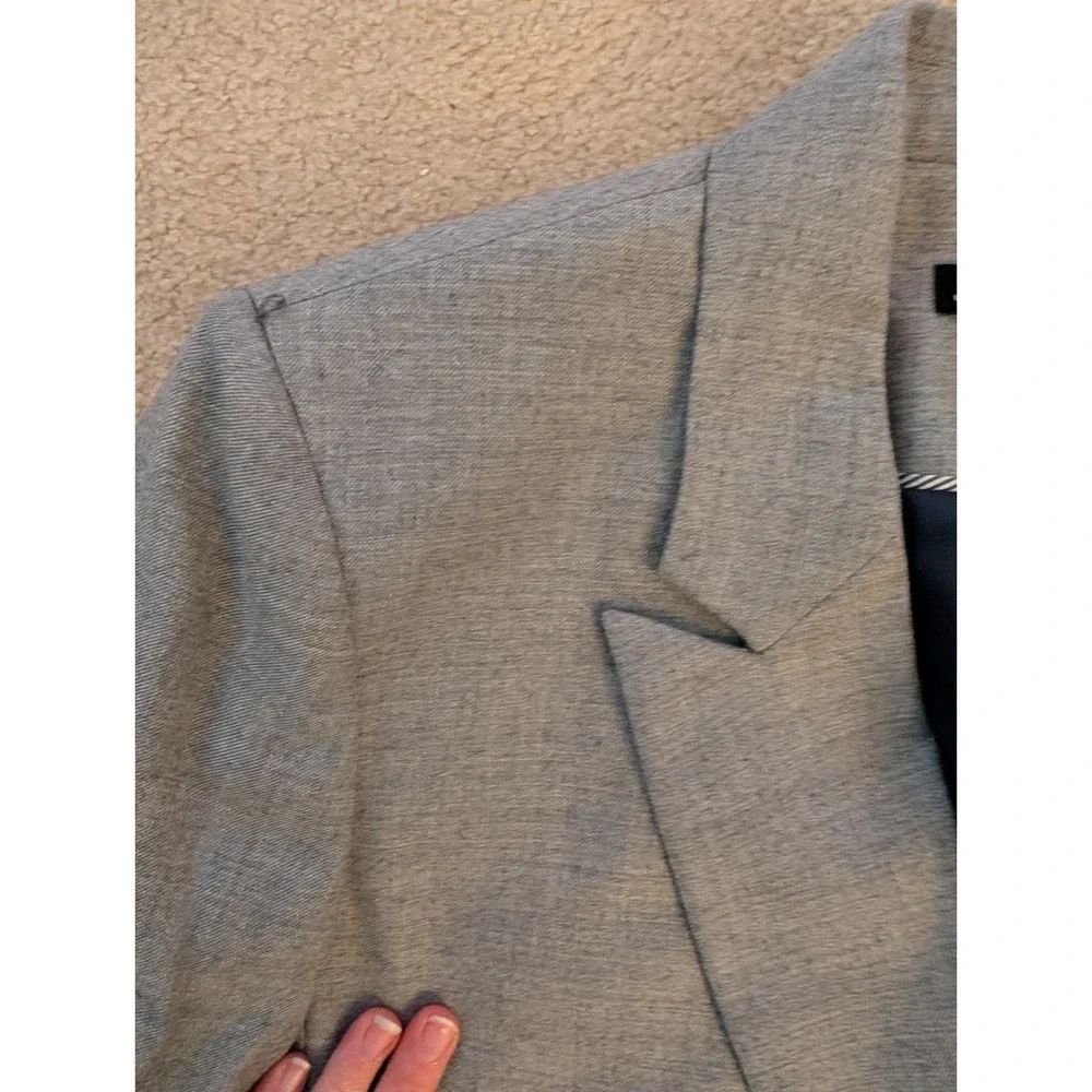 J. Crew Collection NWT Relaxed Double-Breasted Blazer Drapey Wool Grey- Size 8